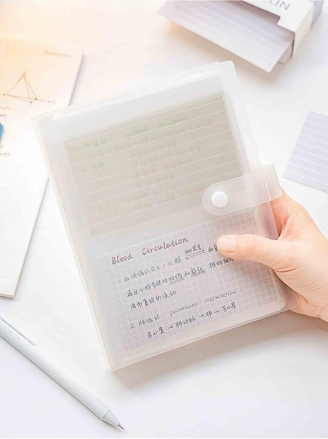 3x5 Index Cards Clear Plastic Holder Organizer Pouches Book Binder 40 Page Hold 160 Cards 2 Pack