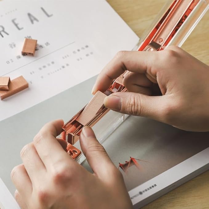Transparent Acrylic Stapler, Transparent Rose Gold Stapler