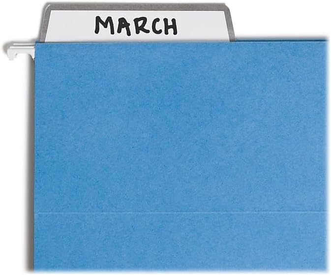 Smead Hanging File Folder with Erasable ProTab, 1/3-Cut Erasable Tabs, Adjustable Position, Letter Size, Blue, 20 per Box, Eraser Included (64210)