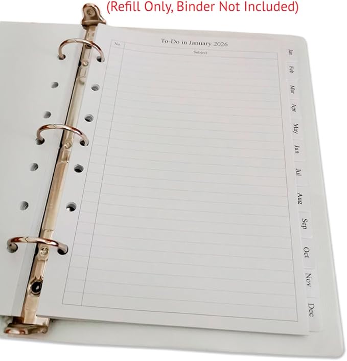 newestor 2026 Monthly Planner Refills 5.5" x 8.5" for Mini Binder, 12 Months from Jan 2026 to Dec 2026, Desk Size