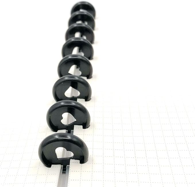 100pcs Planner Expander Discs 1.1Inch Book Binding Disc For Discbound Notebook Accessories Heart Binder Rings(Black,1.1 inch/28 mm)