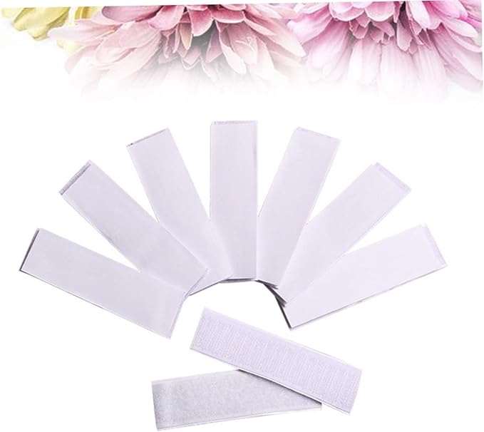 10pcs Self Adhesive Hook and Loop Tape Strips for Table Skirts Wall Mounting Crafting Home Office Use Strong Hold Smooth Surfaces