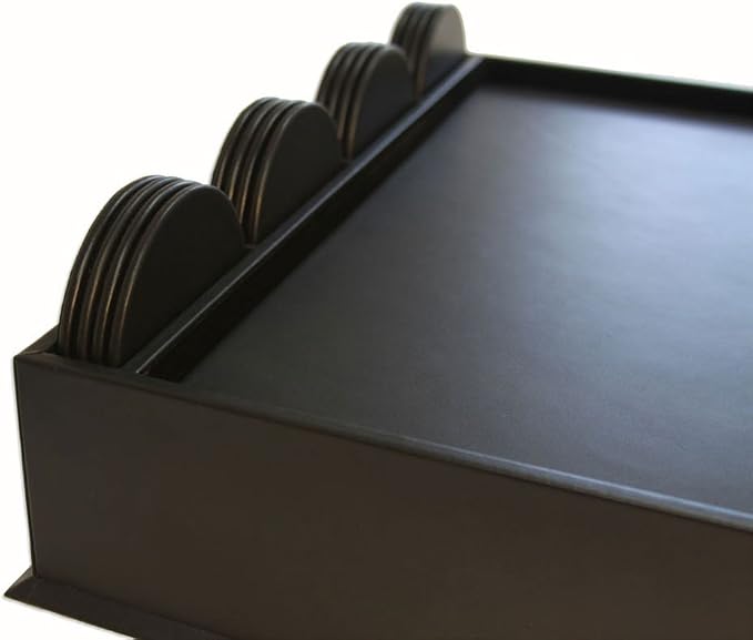 DACASSO Leatherette Conference Room Set - Luxury Leather Desk Blotter for Writing - Executive Desk Surface Protector - (Set of 12, Black)