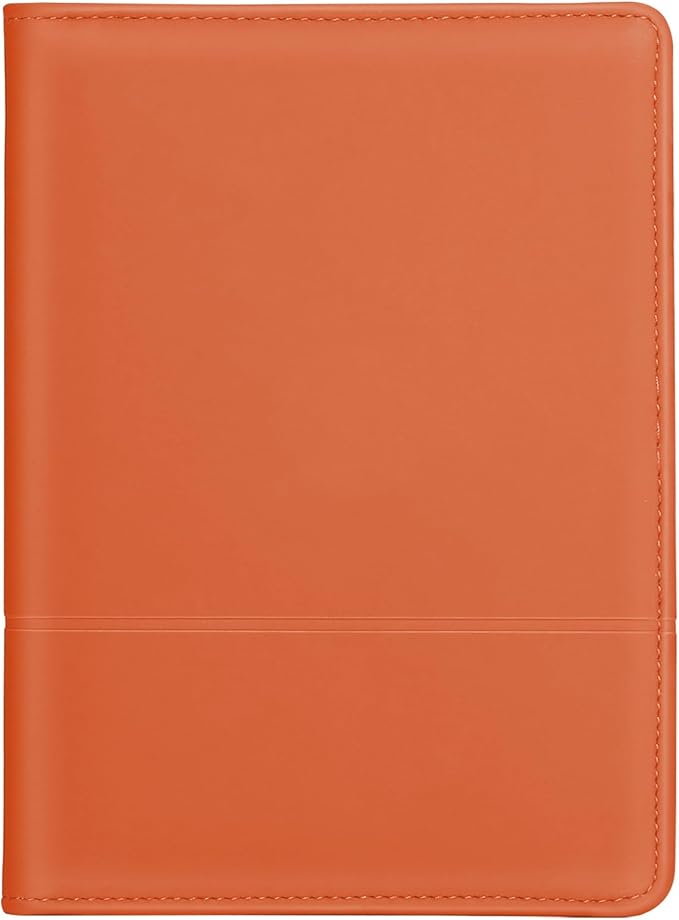 Padfolio/Portfolio Binder, Mini Padfolio Portfolio Binder 5 x 8 Legal Writing Pad, A5 Document Organizer Folder for Men Women, Orange