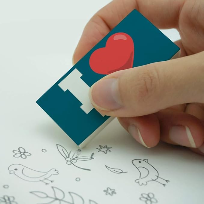 Personalized Custom I Love Heart Name Here Eraser Set of 2