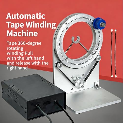Adjustable Electric Tape Wrapping Machine with Foot Switch for Efficient Wire Insulation & Cable Packaging Speed Control for Precision