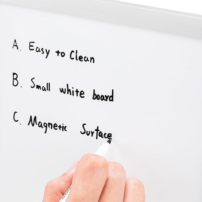 Amazon Basics Small Dry Erase Whiteboard, Magnetic, with Marker and Magnets, Lightweight, 8.5" x 11", Plastic/Aluminum Frame