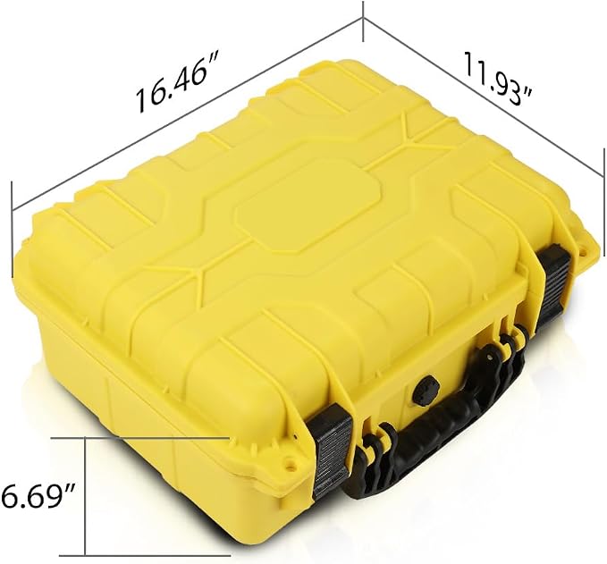 CROSSDESIGN Storage Box for Collectible Cards, Tools, Screws, Craft Supplies DIY Adjustable Organizer Box with Removable Dividers & Protective Foam, Lightweight Stackable Storage Container Yellow