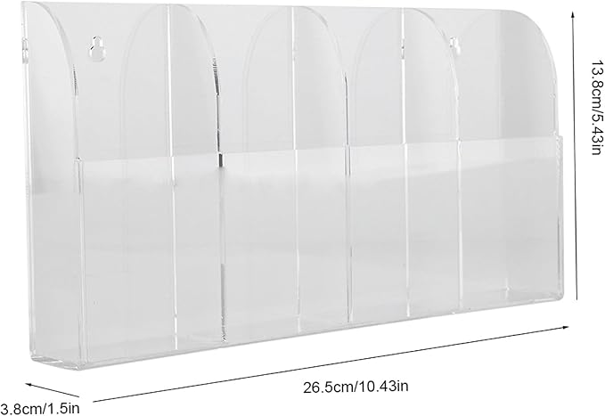 4 Case Remote Control Holder, Wall Mount Pen Holder Remote Caddy Organizer, Transparent Acrylic Storage Box for Home Office School Supply Orgaizer