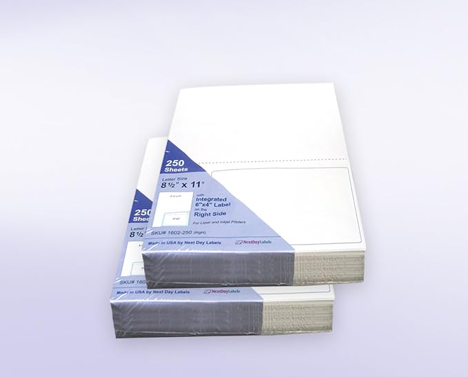 Next Day Labels - Integrated Laser Form with Label Combination (6x4 | 1 Label on Right | 500 Pack)