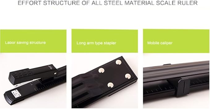Long Arm Stapler (Approx. 340 x 36mm) Standard Design No Blockage Handheld Paper Stapler for The Stapling of Book, Account Book, Magazine, for Office School Home