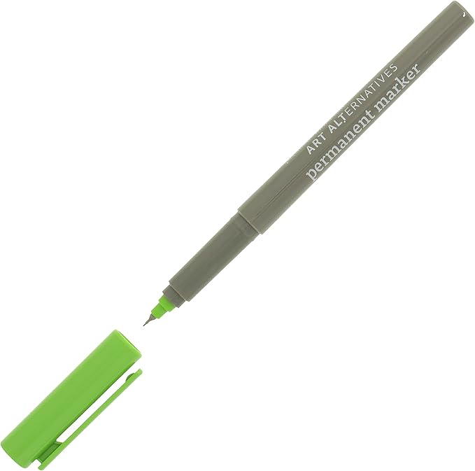 Art Alternatives Permanent Marker, Extra-Fine, Lime - 1.2mm Felt Nib - Permanent - Multi-surface - Drawing + Writing + Illustration