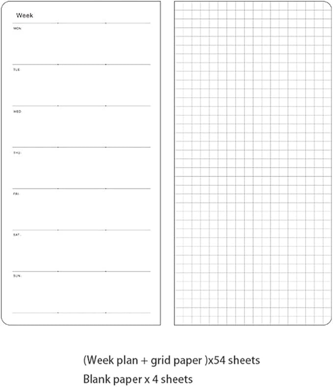 Undated Pocket Weekly Planner Schedule Organizer Agenda Year Month Week Plan A6 Notebooks (A6 undated planner Blue+Green)