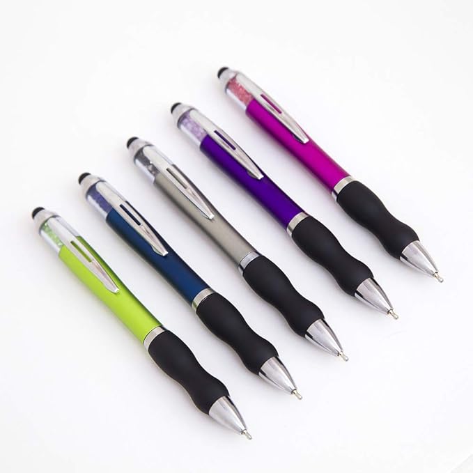 Ballpoint Writing Pens with Stylus Tips 1mm Medium Point Pen Black Ink Pen Stylus Pens for iPads (10 Packs)