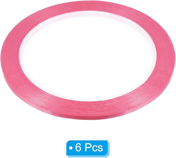 PATIKIL 1/8" Whiteboard Tape, 6 Pack Thin Dry Erase Tape for Graphic Chart Marking DIY Art, Pink