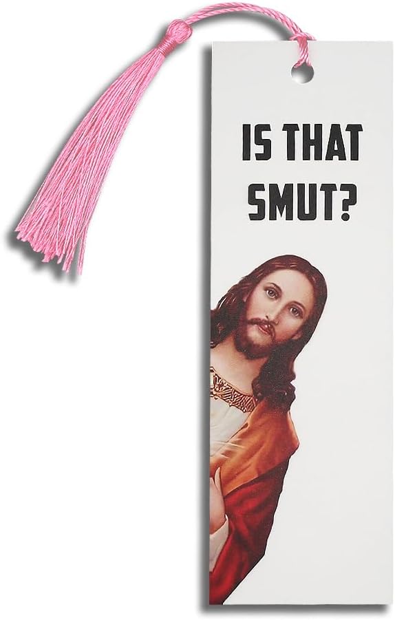 Peeking Jesus is that Smut? Bookmark (Thick 1 Piece Pink)