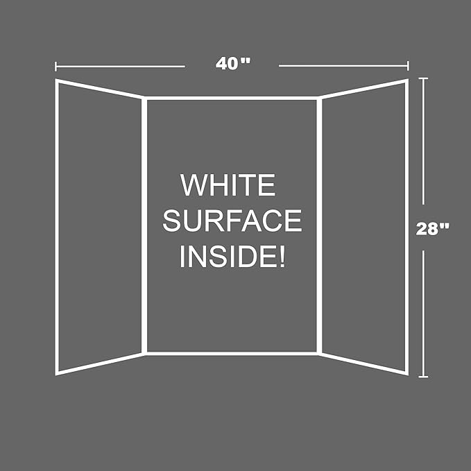 BAZIC Products Trifold Poster Board – White Corrugated Cardboard Display Board for school projects, science fairs, photos, charts, and classroom presentations, 28" x 40", 30-Pack