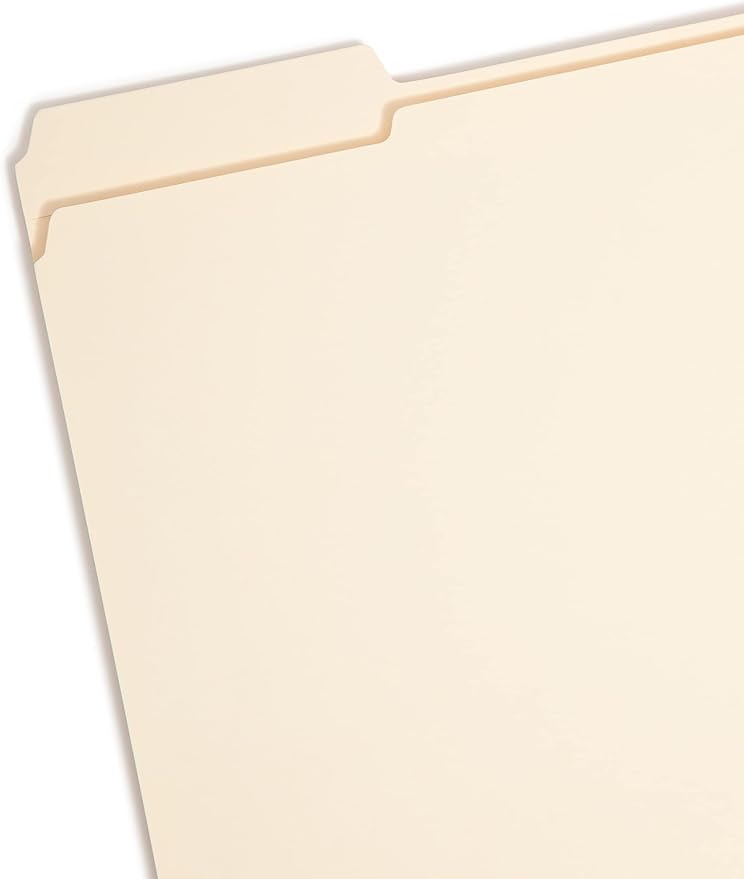 Smead Fastener File Folder, 2 Fasteners, Reinforced 1/3-Cut Tab, 1-1/2" Expansion, Letter Size, Manila, 50 per Box (14595)