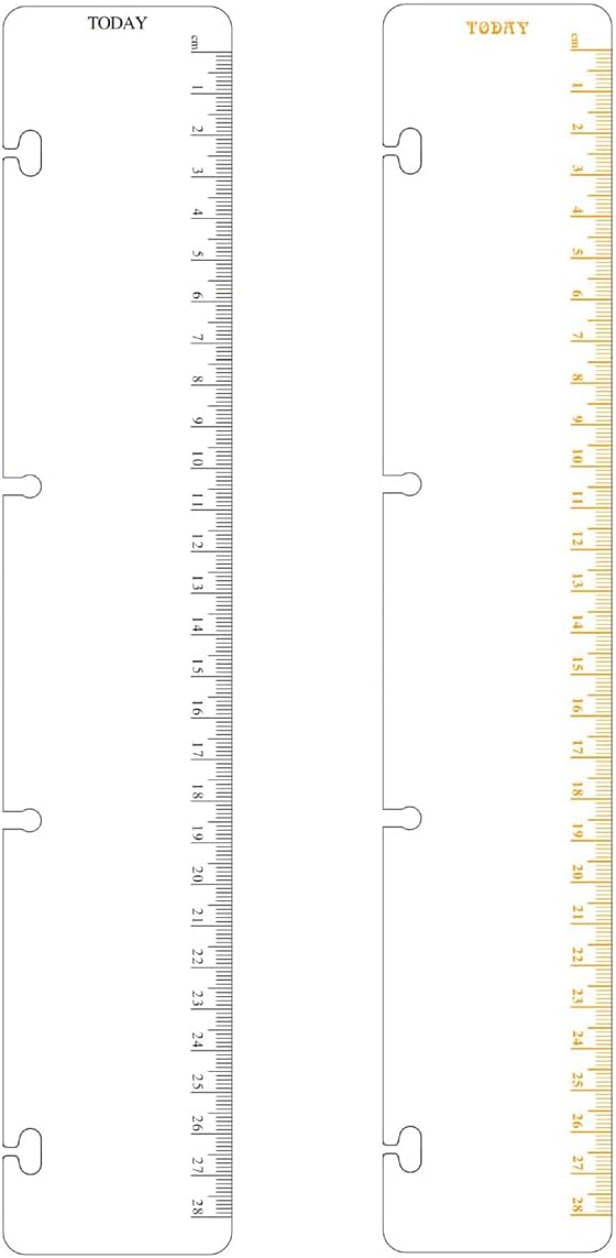 2 Pack A4 4 Holes Page Marker Ruler Plastic Binder Divider for Journal Magazine Notebook (GRuler, A4)