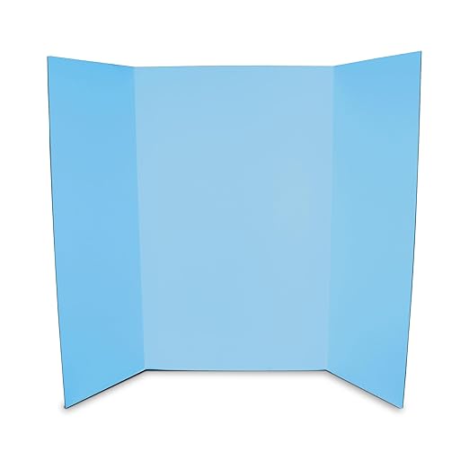 Flipside Products 36” x 48” Project Boards for Presentations, Science Fair, School Projects, Event Displays and Trifold Picture Board, Proudly Made in USA - Sky Blue - 24 Pack
