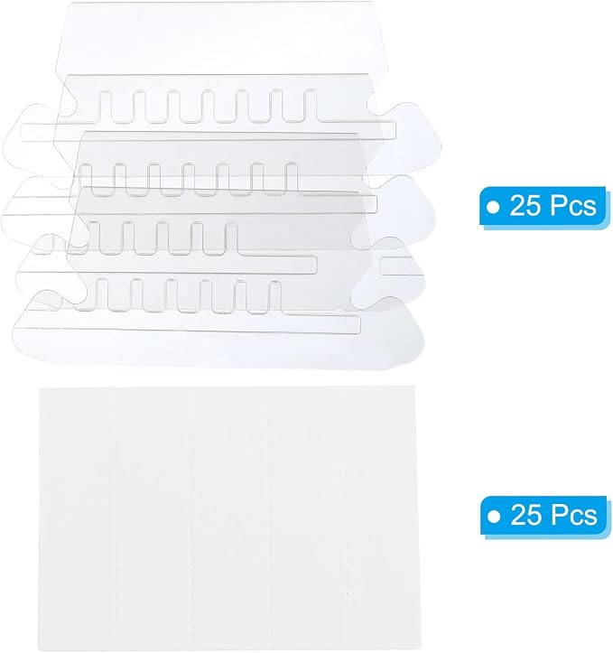 PATIKIL 3 Inch File Folder Labels, 25pcs File Folder Tabs with Inserts Labels Plastic Clear for Hanging Folders Binders Quick Identification Organizer