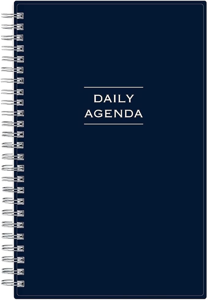 Planning Calendar BS Passages/ Solid Navy PP 5.5x8.5 Non-Dated Perpetual Daily Safety Wirebound -
