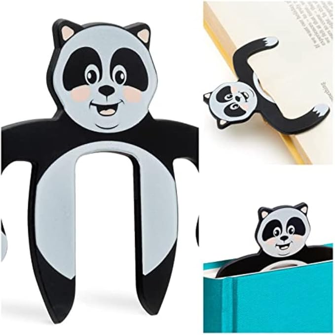 Page Pals Bookmark Bookholder | Page Holder | Music Holder Clip | Music Paper Holder | Magazine, Cookbook | Reading in Bed at Home | Office, Desk, Kitchen Use | Novelty Reading Gift Idea (Panda)