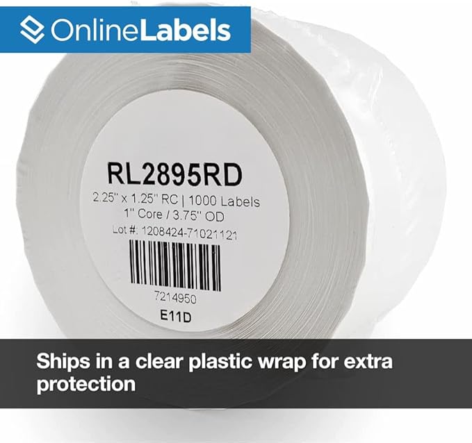 2.25 x 1.25 Removable Labels Compatible with DYMO Printers - 1,000 Labels Per Roll, 12 Rolls Totaling 12,000 Labels - Same As DYMO 30334 - Online Labels