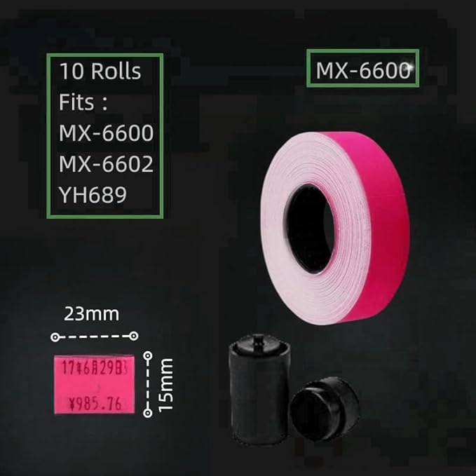 MX-6600 Price Labels | 2 Line White Blank Price and Date Gun Labels with 3 Ink Rolls | 30 Rolls / 15000 Fits MX-6600,MX-6602, YH-689 Guns (Without Gun)