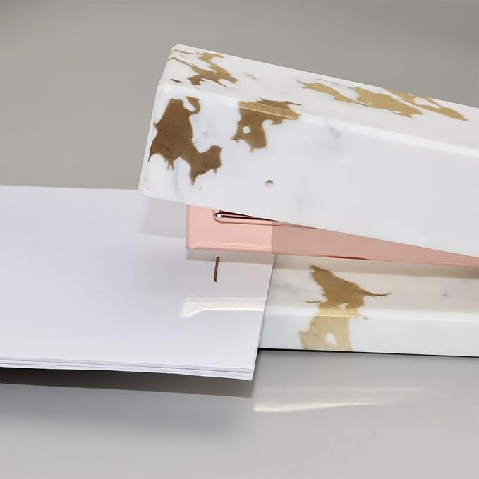 Desk Stapler Stapler Creative Marble Pattern Stapler Can Bind 20 Pages Capacity Learning Office Supplies Student Stationery Gifts School Supplies (Color : B)