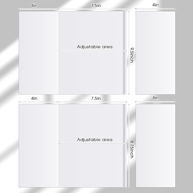 ReliThick 100 Pack Adjustable Clear Book Cover for Book with 9.25 x 15+8.5 x 15, Plastic Waterproof Sleeve for Paperback, with Self Adhesive Closure, Against Dust, Wear Protector(Clear)