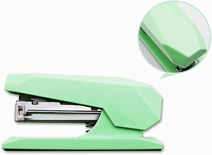 Stapler Office Stapler Desktop Stapler School Classroom or Desktop Accessories Staples up to 20 Sheets Mint Green White Office Stapler (Color : Light Green)