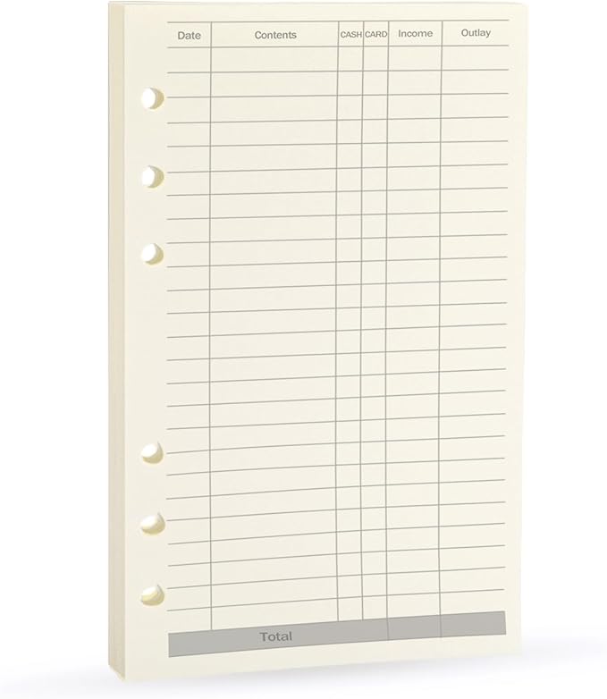 A6 Planner Inserts Binder Refill Paper,for Filofax/6 Ring Notebook Budget Binders, 45 sheets/90pages, 100Gsm Quality, Harphia (A6 3.74 x 6.77'',Finance)