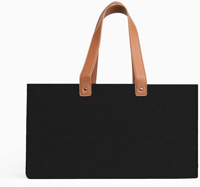 Tote Bag Organizer Insert, Bag Organizer for Totes, Portable File Organizer, Handbag Organizer, Fit for School, Office, Arts and Crafts, Storage Totes with 5 Individual Interior Partitions (Black)