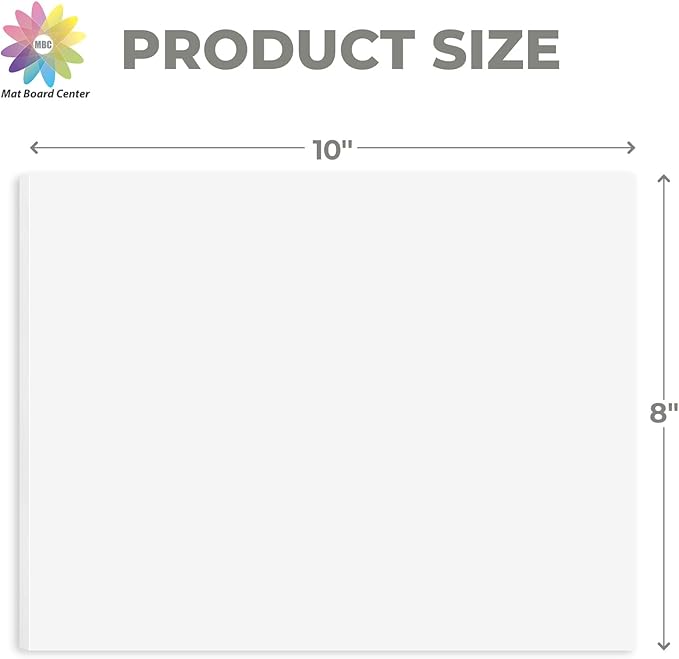 Mat Board Center, Pack of 5, 8X10 Foam Boards, Acid Free White Foam Core Boards for Mounting, Crafts, Display, Presentation and Projects, 1/8'' Thick