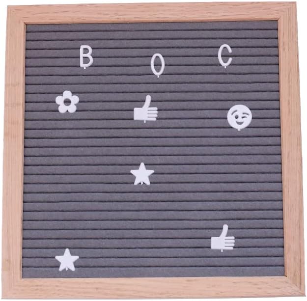 Felt Board Felt Letter Board, 10 x 10 inch Message Board Word Board Letter Board Sign Bulletin Board Letters, Pregnancy Announcements Baby Announcement Sign, Valentines Day Gifts for Her Letterboard (Gray)
