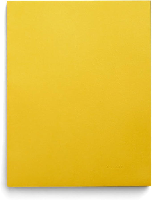 Staples 10% Recycled Smooth 2‑Pocket Paper Presentation Folders with Fasteners, Letter Size Project Folders for Office & School, Yellow, 10‑Pack