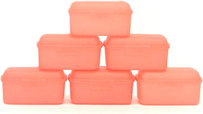 Mintra Home Utility Boxes - 400ml BRIGHT ORANGE - 6 Pack - (4.75inW x 3.25inD x 2.25inH) - great utility box, storage box for crafts and other small items