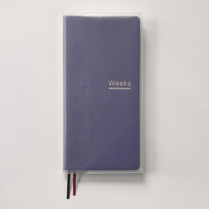 A6 Weekly Planner Undated Weeks Portable Size Organizer Appointment PU Leather Journal Pocket Notebook (Purple with cover)