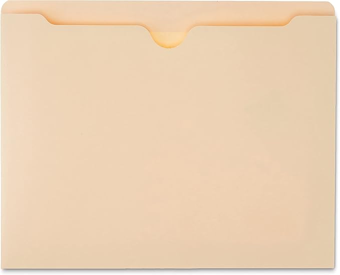 Amazon Basics Reinforced File Jackets, Letter Size, Straight-Cut Tab, 2 Inch Expansion, Manila, 50-Pack