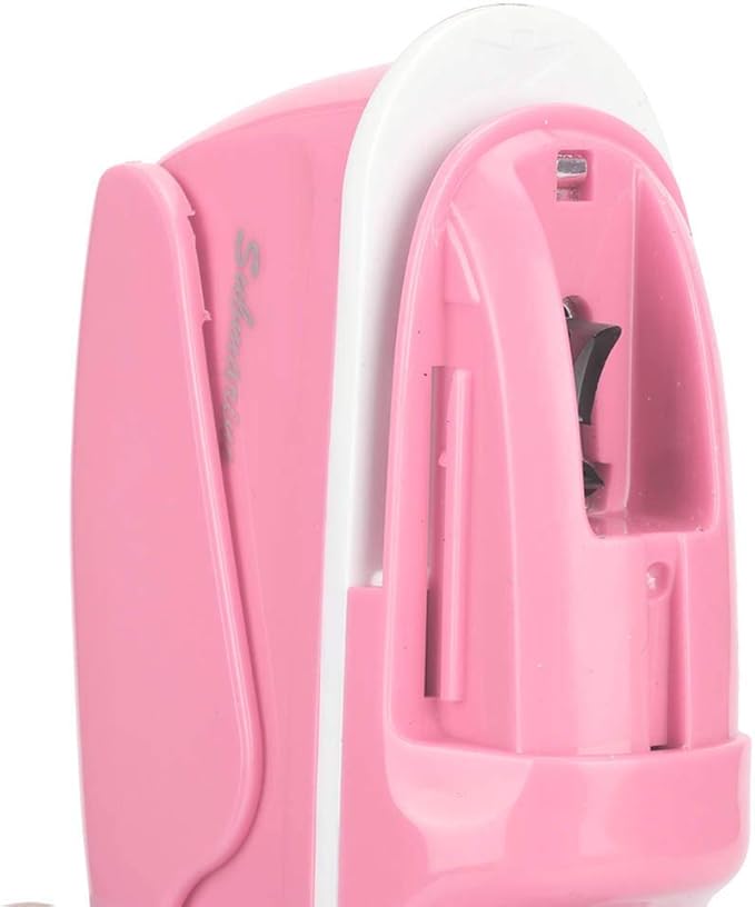 White ABS Stapleless Paper Stapler, Stapleless Stapling Machine, Laborsaving Hand Stapleless Stapler, Easy to Operate for School with Comfortable Handle Office (Pink)