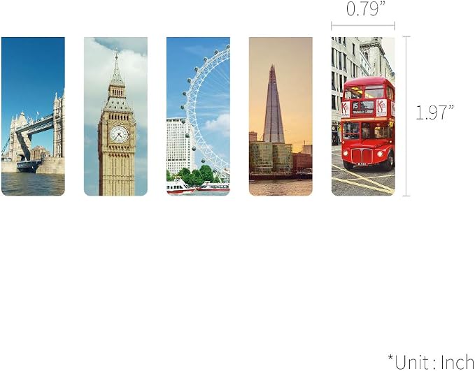 Monolike Magnetic Bookmarks London, Set of 5