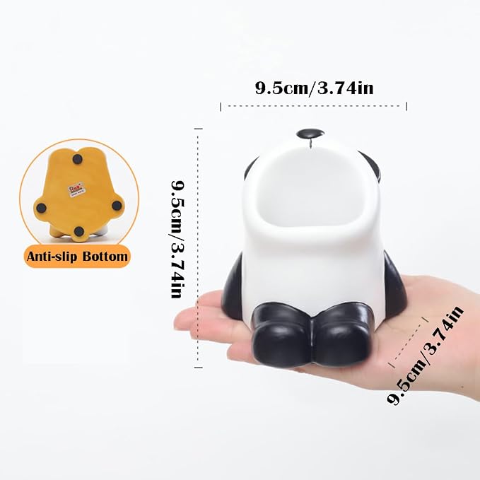 Funny Big Mouth Animals Pen Holder for Office Desk Accessories, Cute Cartoon Animals Makeup Brush Holder Pencil Cup Toothbrush Holder Vanity Organizer Kawaii Home Decor (Panda)