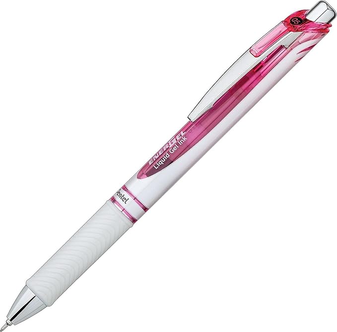 Pentel Pink BCA EnerGel Pearl Deluxe RTX Liquid Gel Pen, (0.5mm), Fine Line, Needle Tip (BLN75WBP2PA)