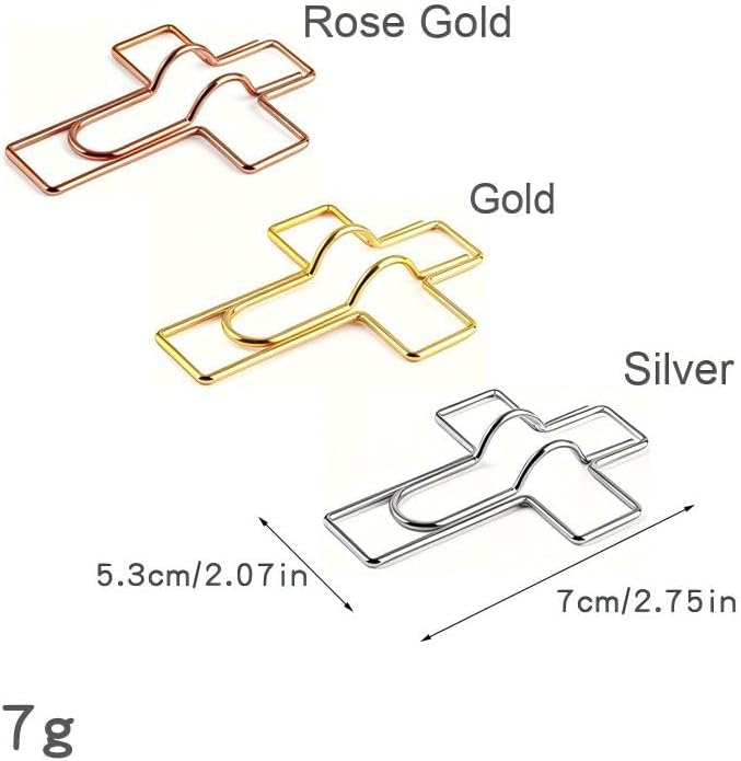 18 Pcs Cross Pen Holder Clips, Bible Study Supplies, 2.8-Inch Jumbo Cross Paper Clips Pencil Holder for Bible Journaling Accessories Planner Office School Supplies Travelers Notebook Accessories