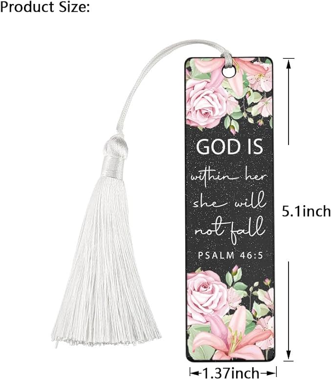 Christian Empowerment Bookmark, Inspirational Gift for Believers, Uplifting Present for Spiritual Readers, Faith - Based Reading Gift, Unique Floral & Scripture Design Bookmark, WCB42
