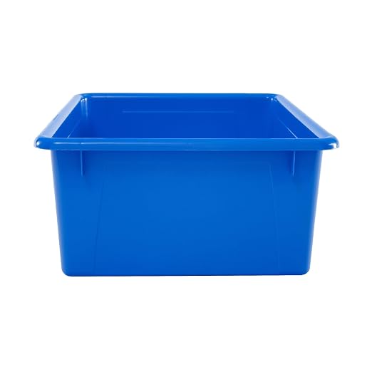 School Smart Sturdy Plastic Storage Tray, Multifunctional Design for Classroom, Home, and More, Letter Size, Blue