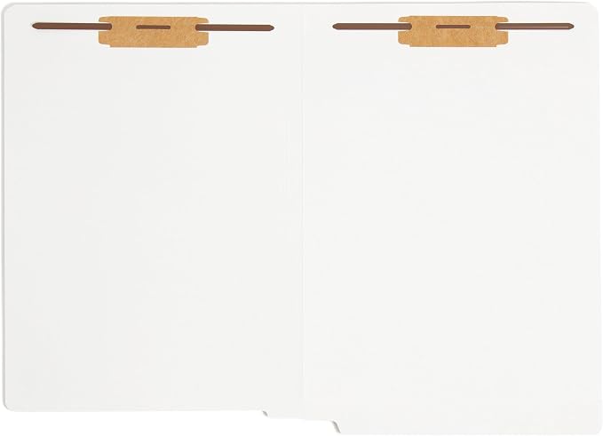 Smead End Tab Fastener File Folder, Shelf-Master® Reinforced Straight-Cut Tab, 2 Fasteners, Legal Size, White, 50 per Box (28840)