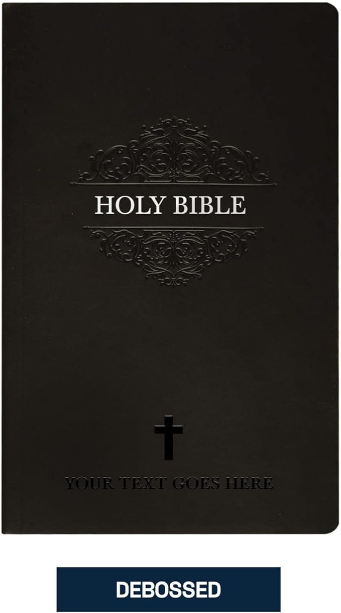 Personalized Soft Touch NIV Holy Bible with Custom Name Includes Up to 3 Rows of Text | Custom Gift for Christian & Religious Celebrations (Black)