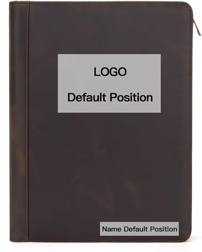 Personalized Genuine Leather Portfolio for Women and Men, Custom Engraved 8.5 x 11 Legal Padfolio, Zippered Notebook Laptop Organizer, Business Executive Folio for Work, Dark Khaki